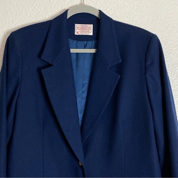Pendleton Wool Two Button Front Closure Blazer in Blue 14 - Picture 2 of 9